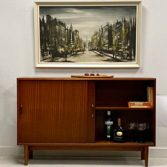 Mid Century Teak Bookcase Drinks Cabinet