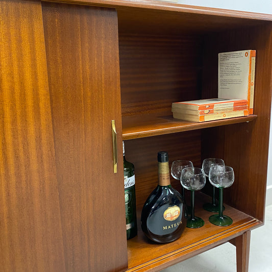 Mid Century Teak Bookcase Drinks Cabinet