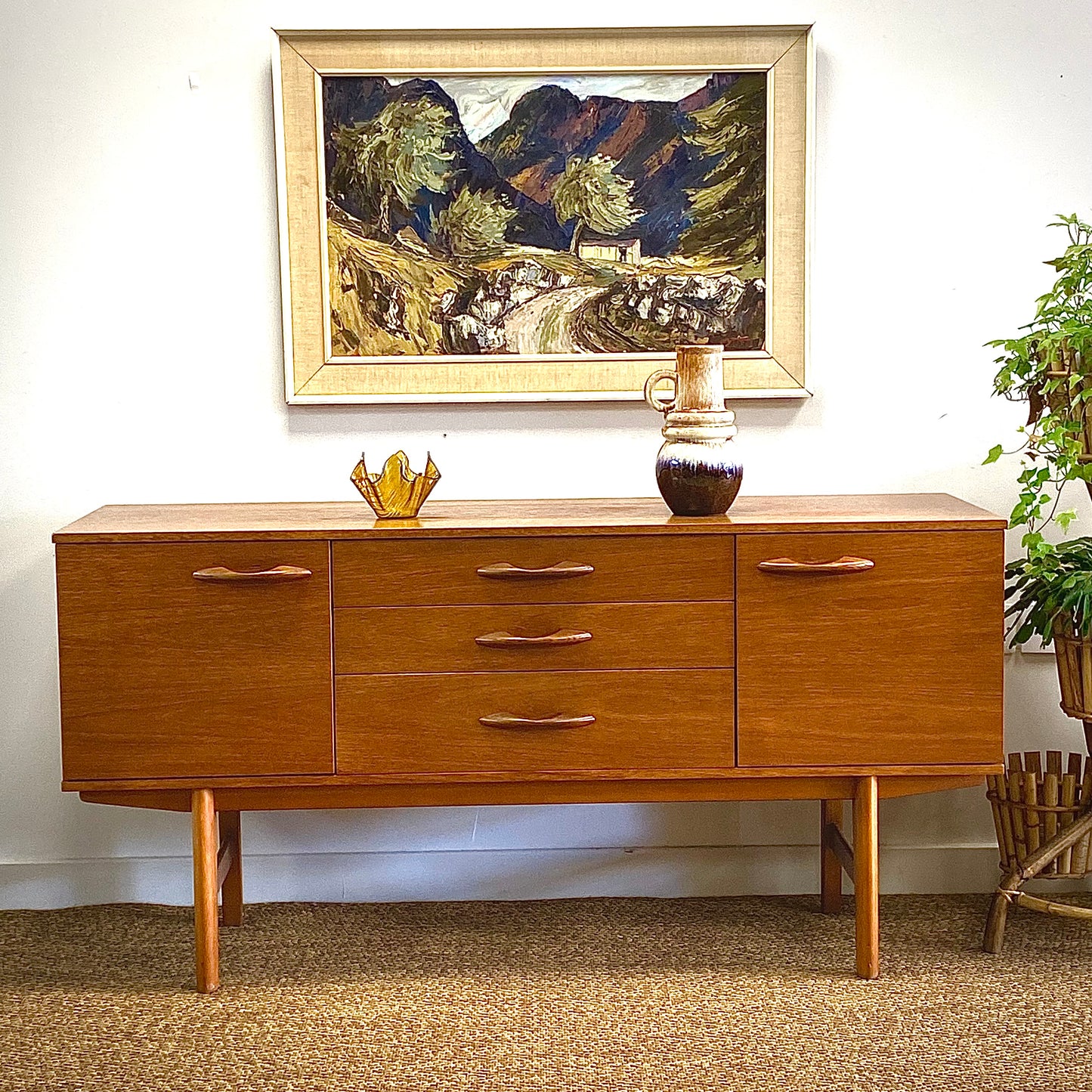 Compact Mid Century Sideboard in Teak