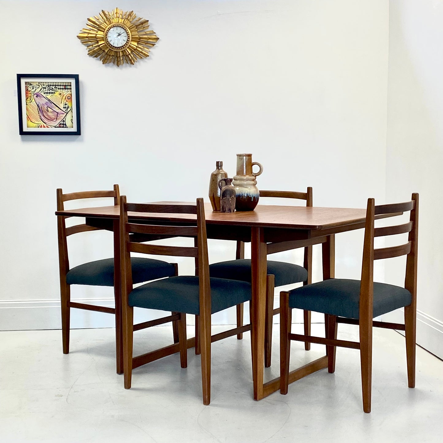 Mid Century Danish Teak Dining Table and Chairs